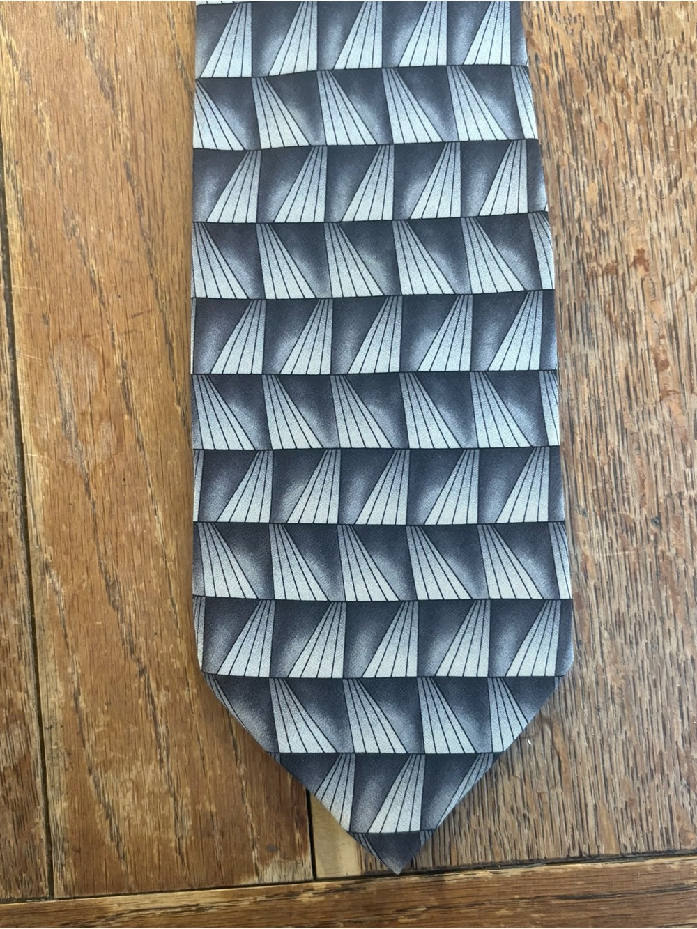 Grateful Dead Men's Geometric Gray Patterned Tie 100% Silk